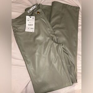 Zara green pleather pants. Size USA 4. New with tags, never worn.